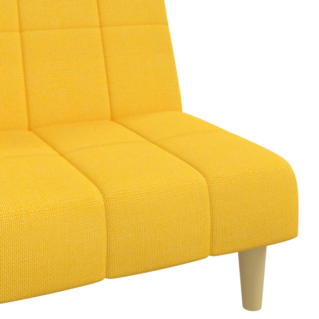 Divano Letto a 2 Posti Giallo in Tessuto 375831