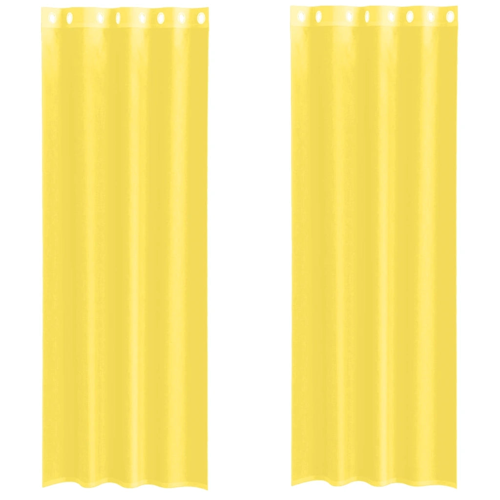 Tende in Voile con Occhielli 2 pz Giallo
