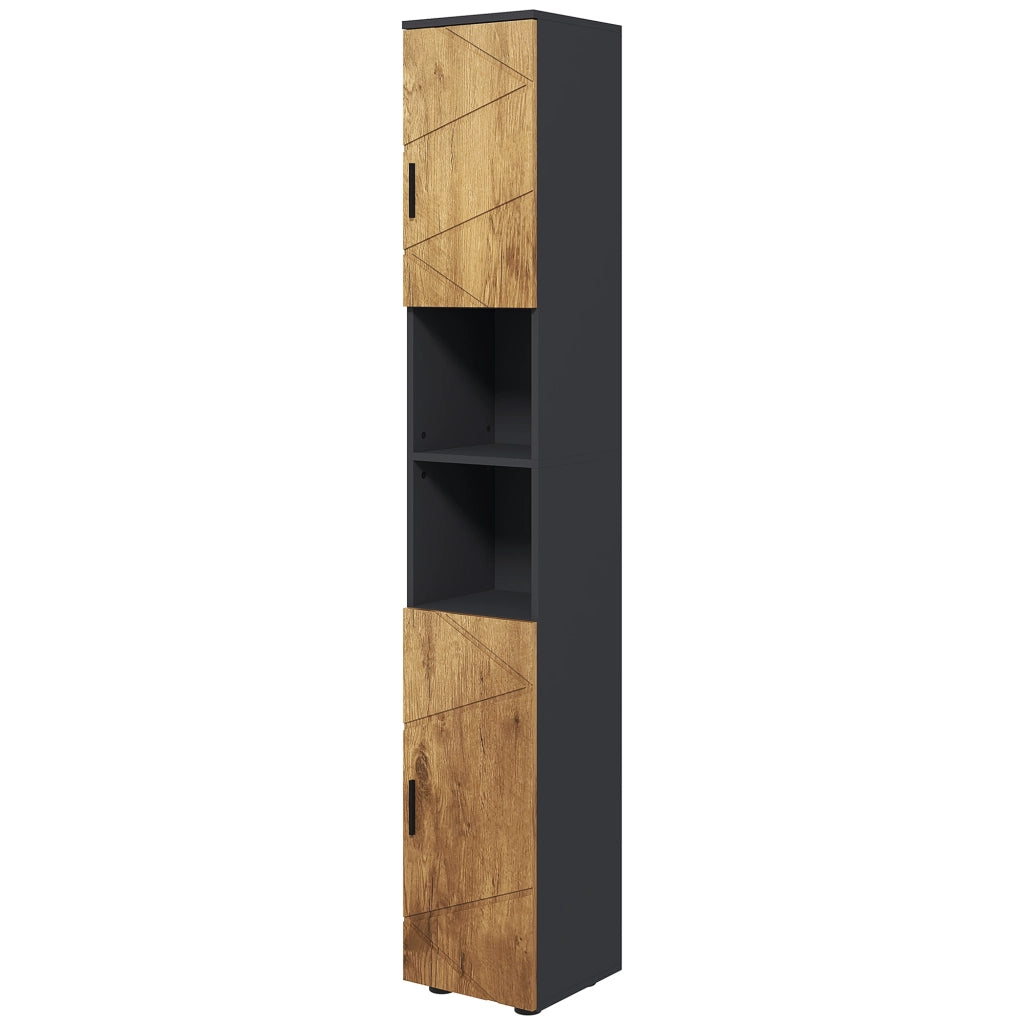 Colonna bagno 2 porte ¨C Minimal ¨C 30x30x183 cm rovere grigio scuro