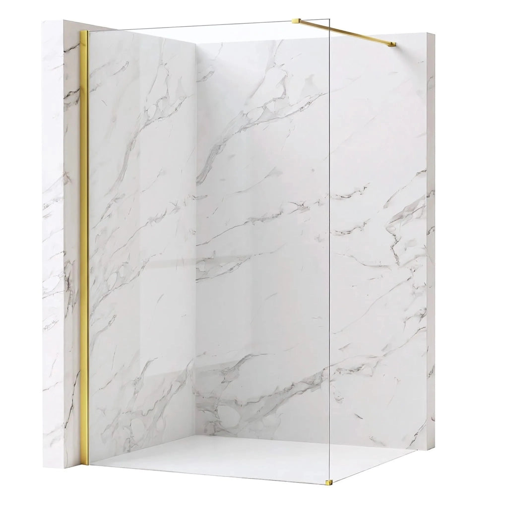 Parete Doccia Rea Flexi Transparent / Gold 130