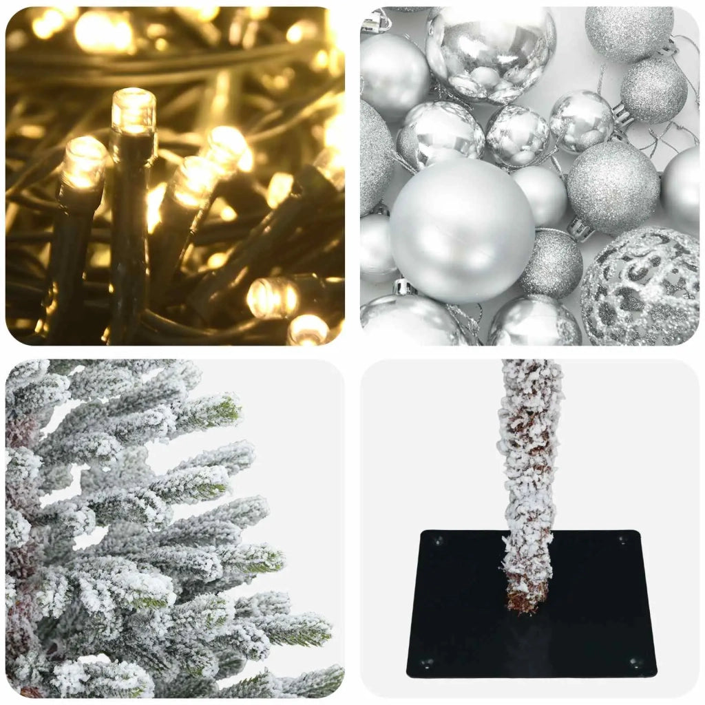 Albero di Natale Artificiale con Palline 150 cm 150 LED 3465990