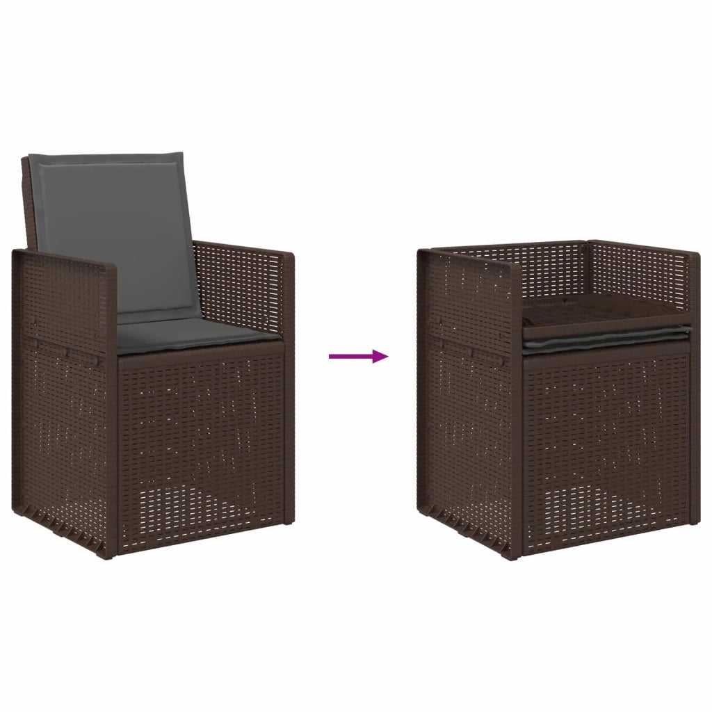 Set da Pranzo per Giardino 3 pcs Marrone e Antracite PP 3430044