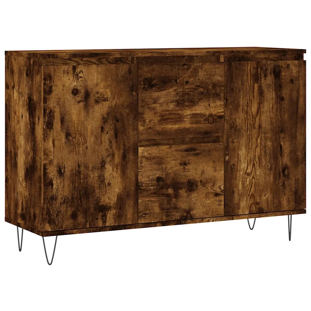 Credenza | Madia | Buffet da pranzo | Armadio da pranzo Rovere Fumo 101,5x35x70 cm in Legno Multistrato