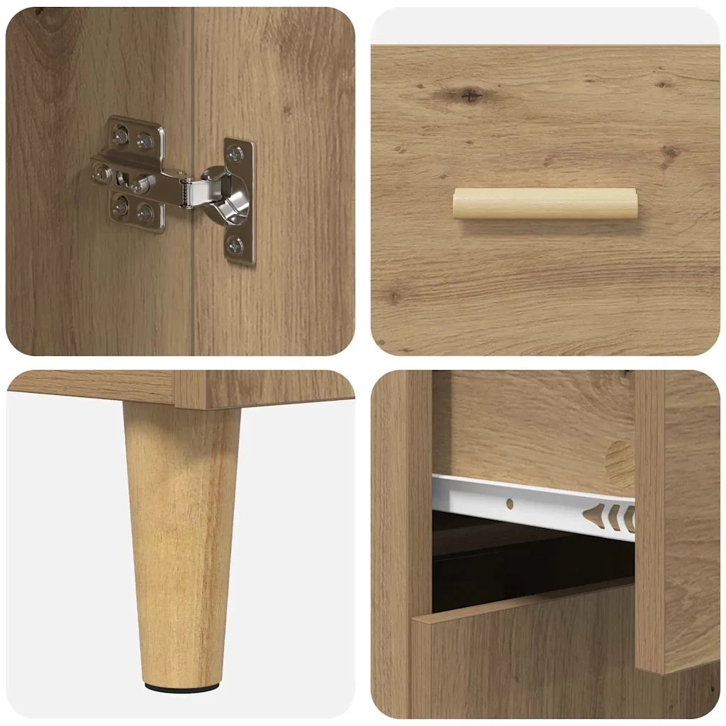 Credenza-Buffet-Armadio da cucina rovere artigianale 34 x 69.5 x 89 cm Legno multistrato