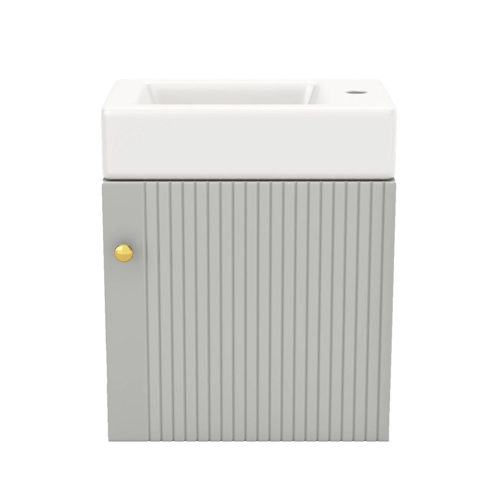 Mobile bagno sospeso con lavabo in ceramica 46 cm con armadietto contenitore