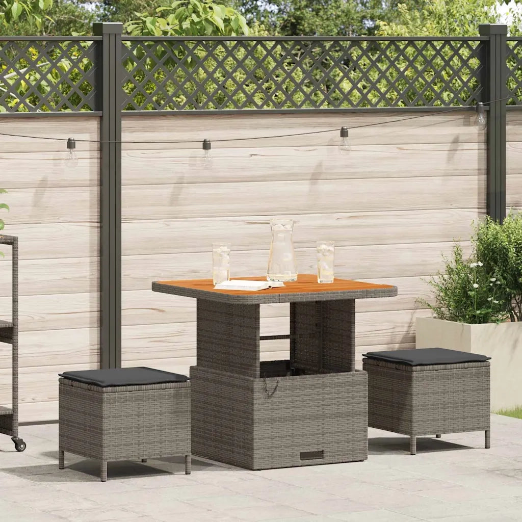 Set da Pranzo per Giardino | Set Salotto da Giardino Grigio polyrattan