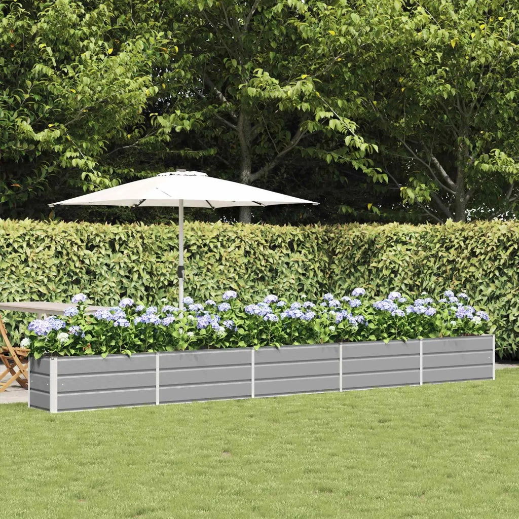 Fioriera | Cassetta per fiori | Vaso Grigio chiaro 480 x 50 x 45 cm Acciaio zincato