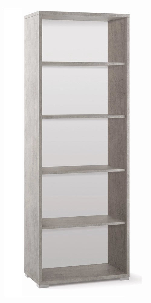 Mobile Libreria 4 ripiani H199 L71 P41 colore Cemento Db371k Sarmog