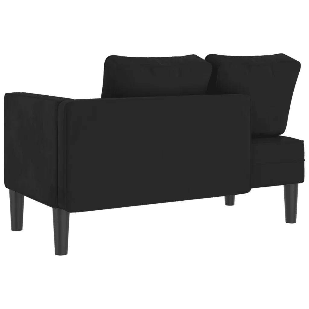 Chaise Lounge con Cuscini Nero in Velluto 4007576