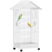 Gabbia per Uccelli con Ruote 79x65x155 ¨C Minimal ¨C Bianco