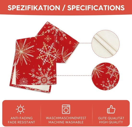 Decorazione di Natale a Tavola con Fagioli di Neve Rood Goud 40x180 cm