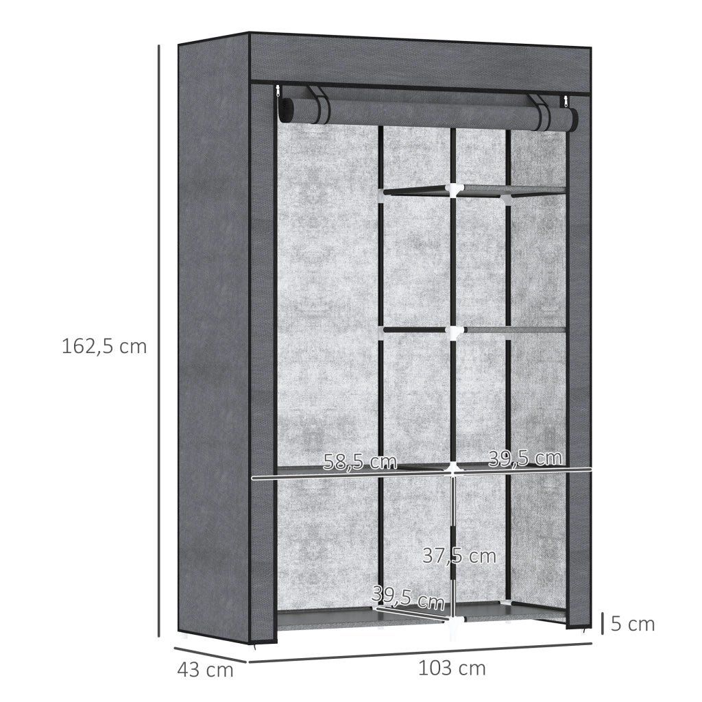 Armadio Guardaroba con Ripiani e Appendiabiti ¨C Minimal ¨C Grigio