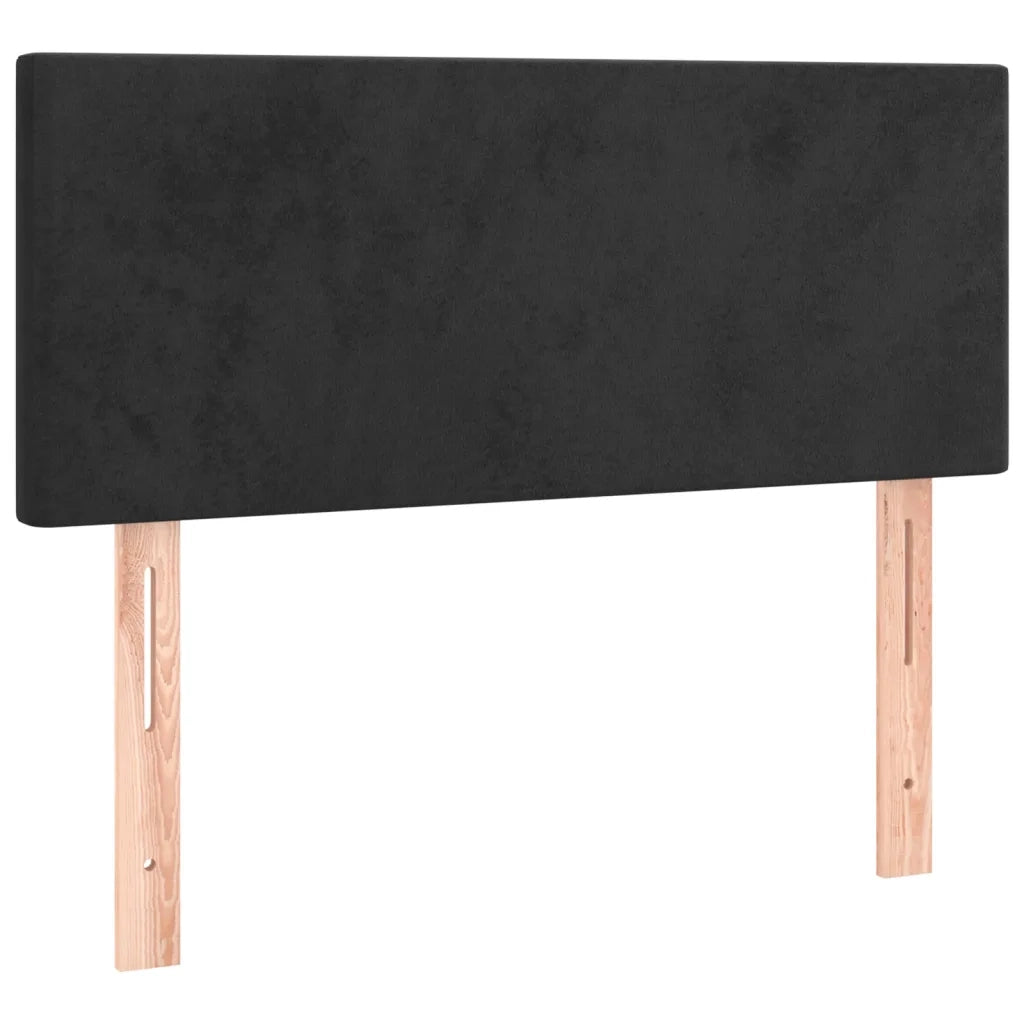 Giroletto a Molle con Materasso-Struttura Letto Nero 90x190 cm in Velluto 362683