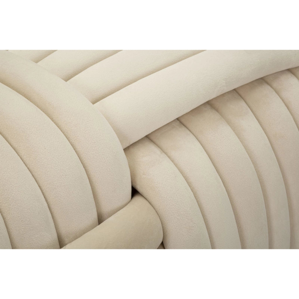 Panca Gomitolo 1, Beige, Cotone, 90x45x45 cm