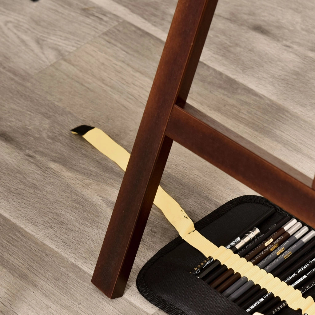Cavalletto Treppiede da Pittura 51,5x71,5x134,5 cm in Legno di Pino Marrone
