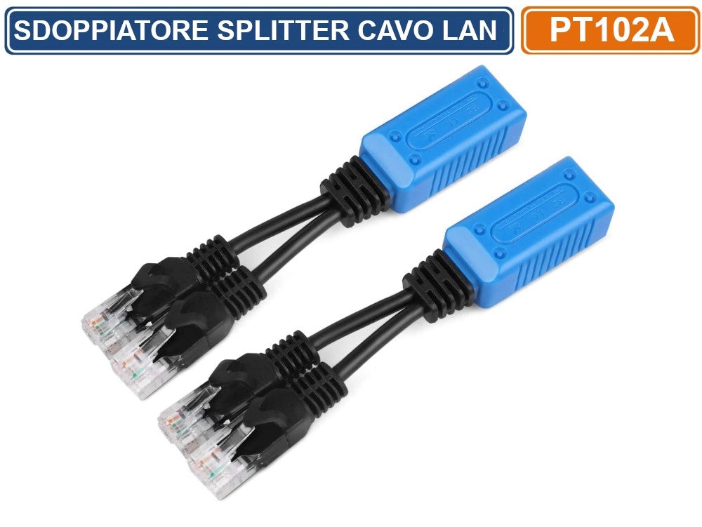 COPPIA ADATTATORE SDOPPIATORE PER CONNESSIONI IP NETWORK LAN RJ45