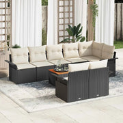Set Divano da Giardino 9 pcs Nero e Crema polyrattan 3356010