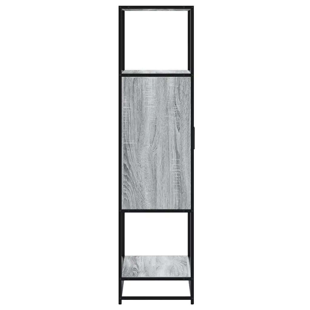 Credenza-Buffet-Armadio da cucina Grigio Sonoma 68x35x139 cm Legno Multistrato Metallo 729293