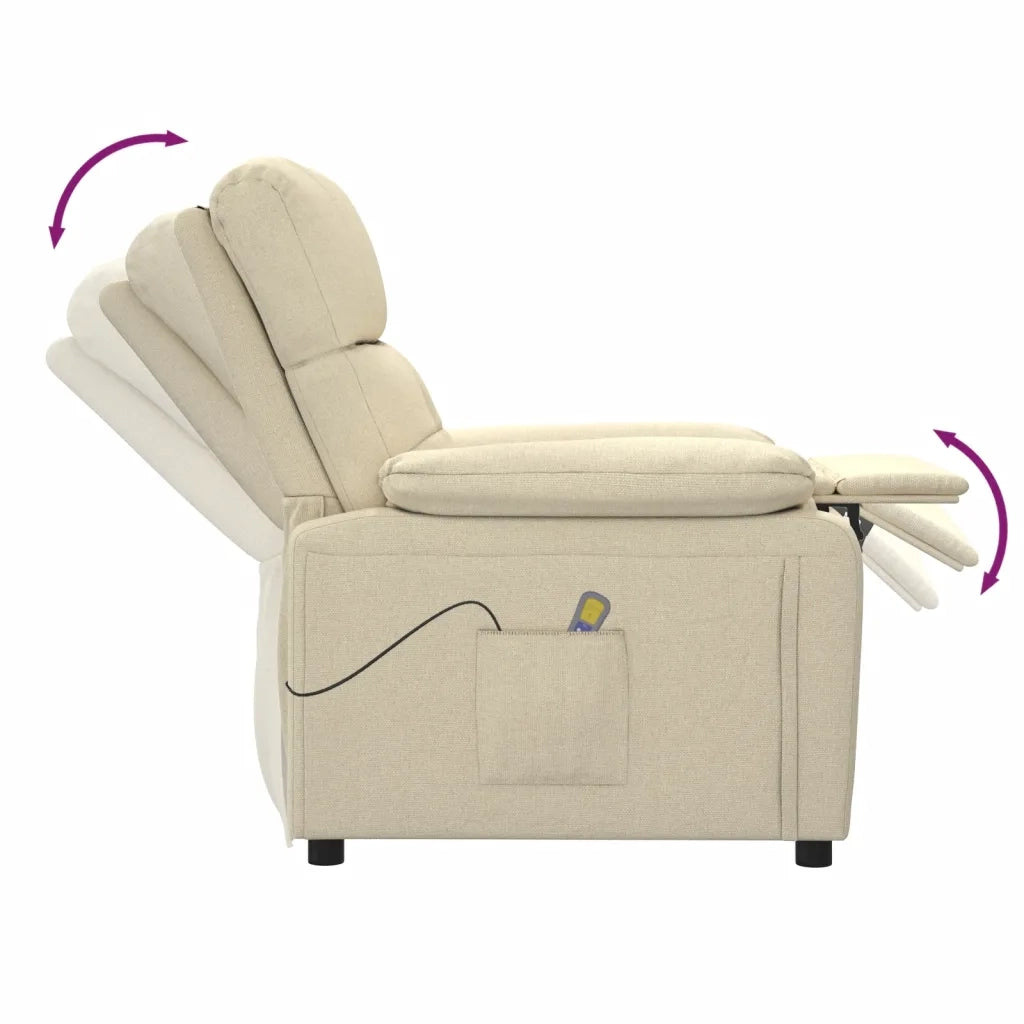 Poltrona Massaggiante Crema in Tessuto 289681