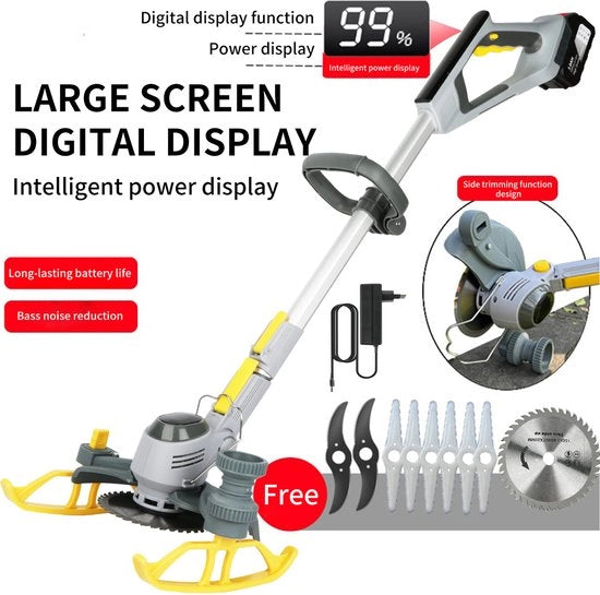 Tagliaerba da giardino - Senza fili - Display LED - Regolabile - Tagliaerba per giardini
