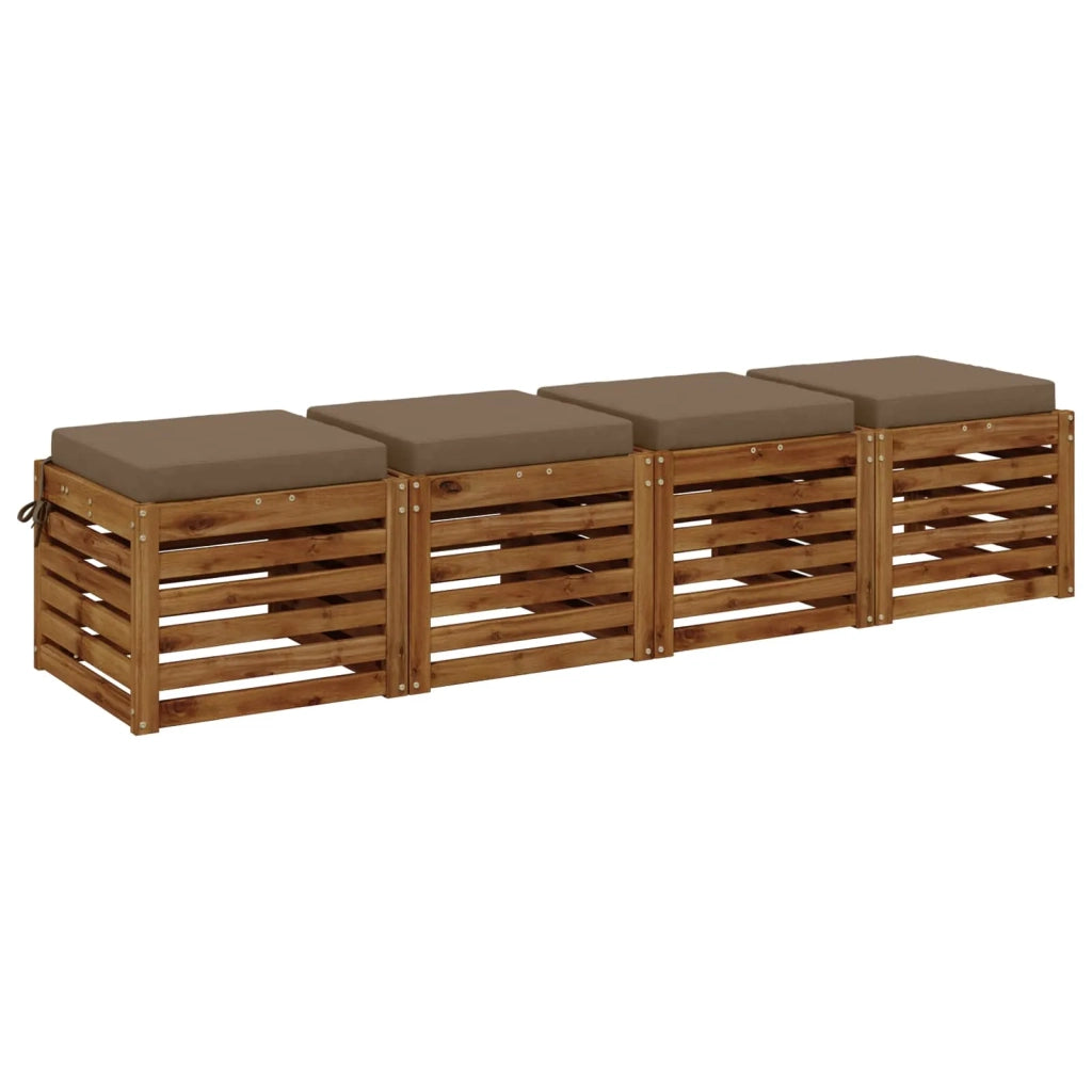 Cuscini per Seduta SOEST 4 pz 100% Poliestere Tortora 944558