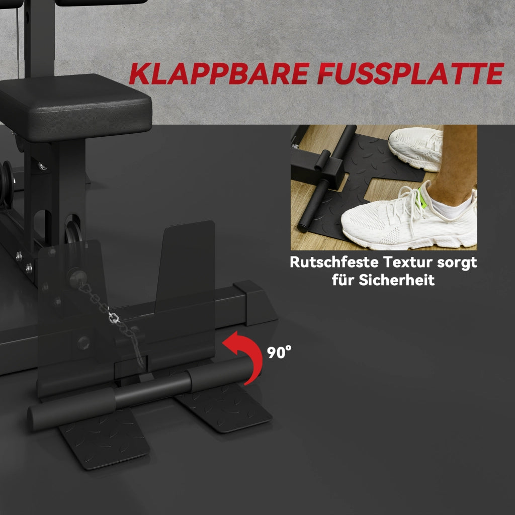 Stazione Fitness per Zuhause ¨C zephmum ¨C Nero, Acciaio e Pelle Sintetica