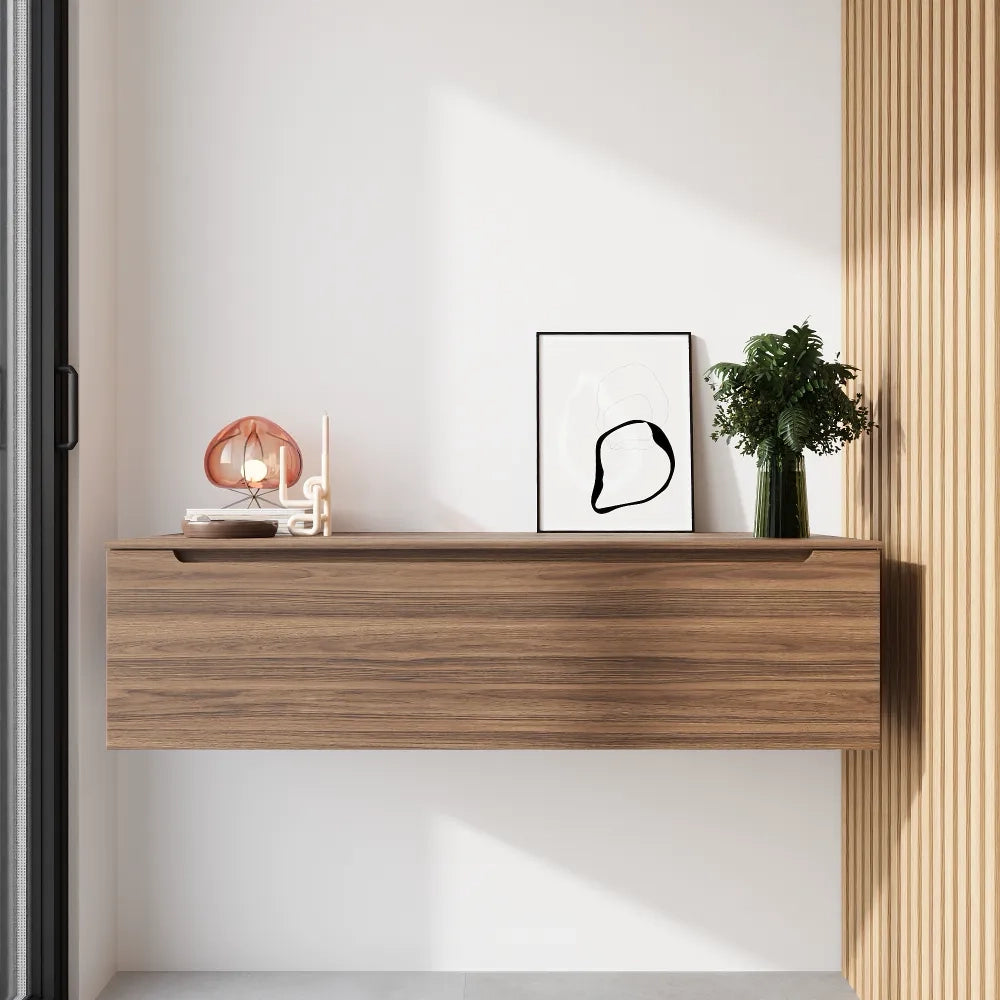 Cassettone scorrevole 120cm rovere scuro chiusura soft-close | Bako