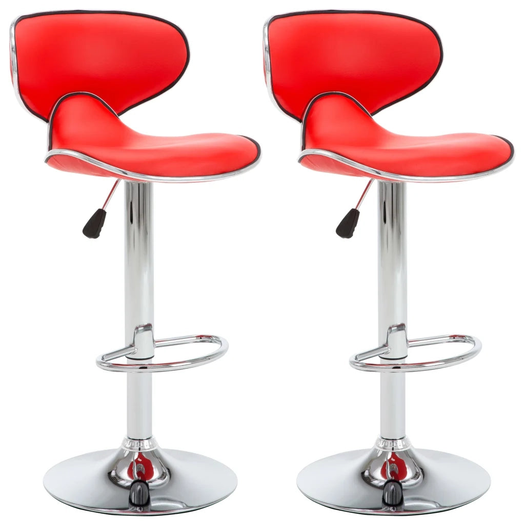 323645  Bar Stools 2 pcs Red Faux Leather