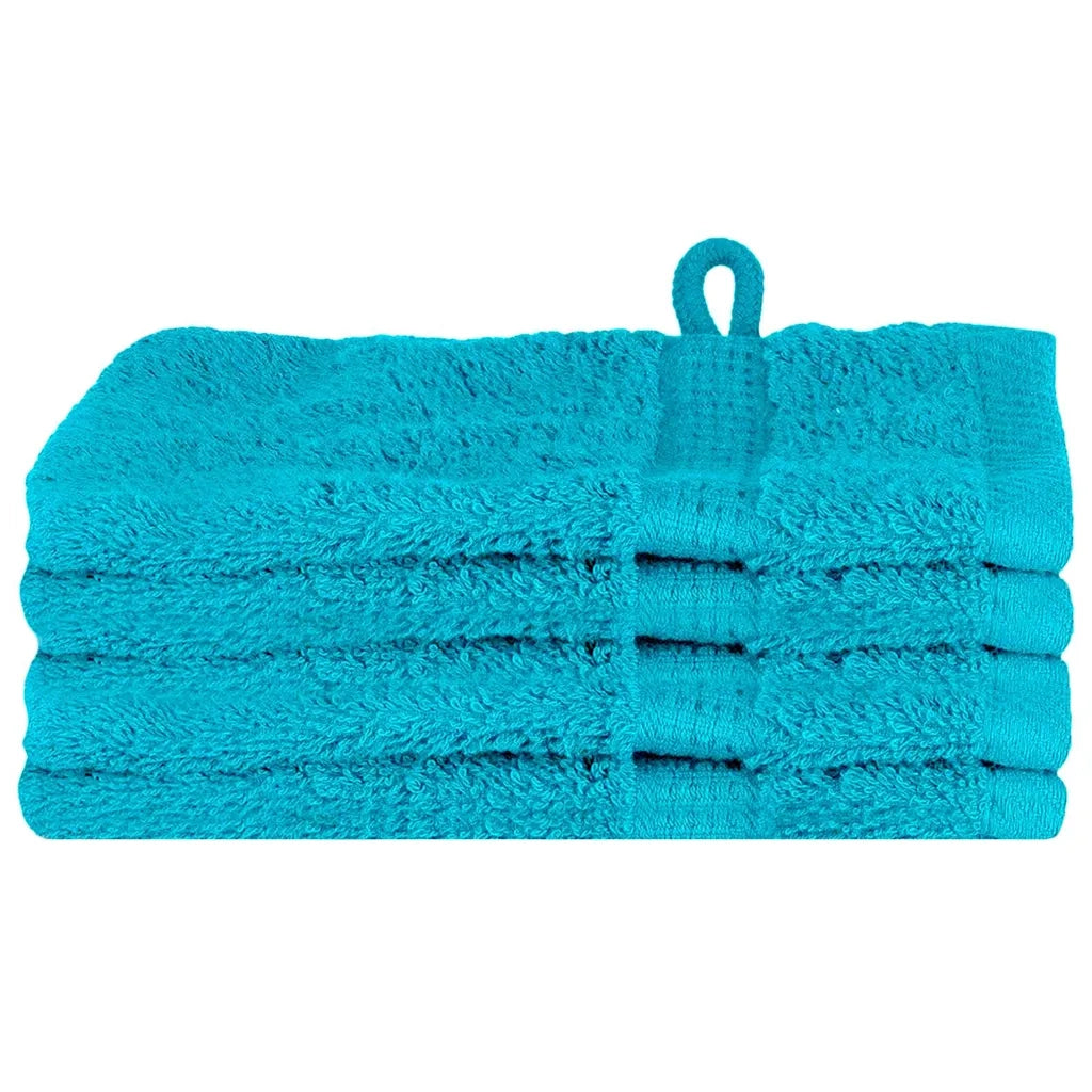 Asciugamano per Ospiti SOLUND 4 pcs Turchese 15 x 21 cm 550 gsm 137441