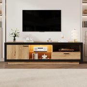 Mobile porta TV nero e rovere 160 cm con illuminazione LED RGB