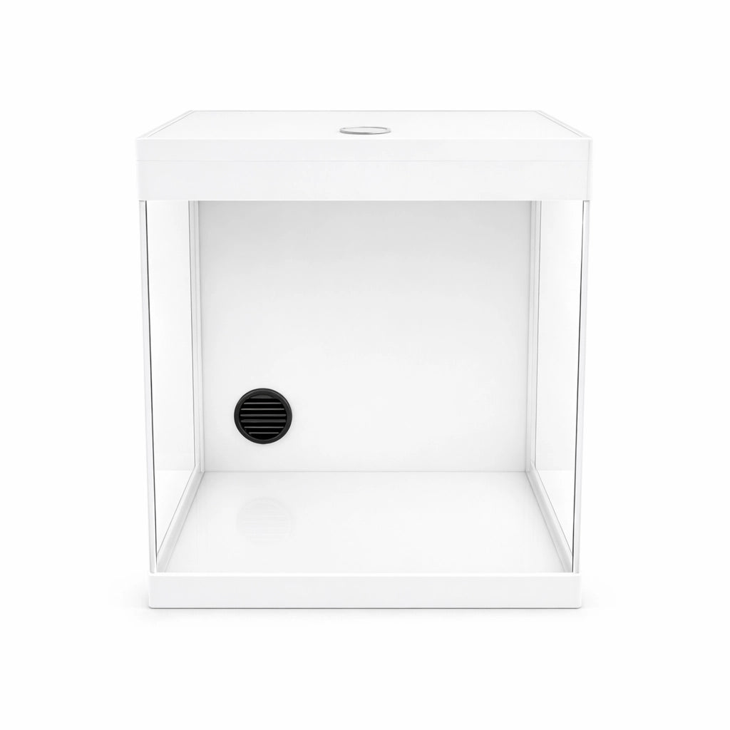 AquariumLine Cube Complete 30 Bianco - acquario cubico cm30x30x35h con filtro posteriore, pompa e illuminazione LED