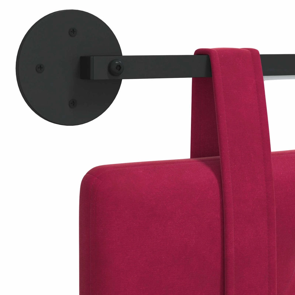 Testiera | Testata sospesa Con luce LED Rosso Vino Velluto