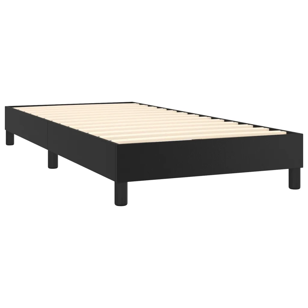 Giroletto a Molle con Materasso-Struttura Letto Nero 90x190 cm in Similpelle 661908