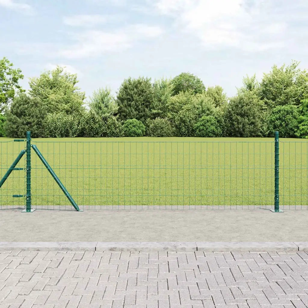 Recinzione da Giardino | Recinzione con Posto Verde 0,4 x 25 m Acciaio e PVC
