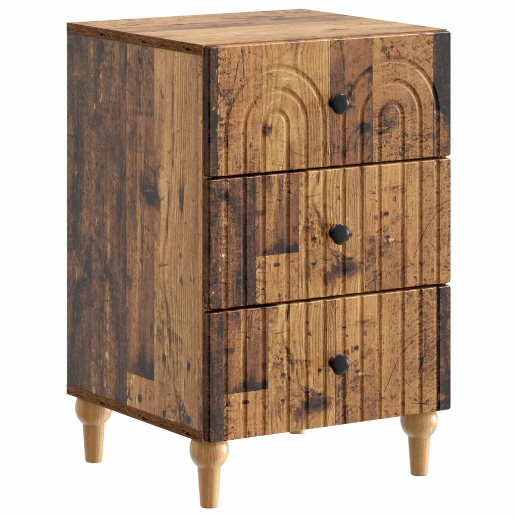Comodino | Armadio da Notte | Mobiletto da notte con cassetto Legno antico 43x 41 x 66,5 cm