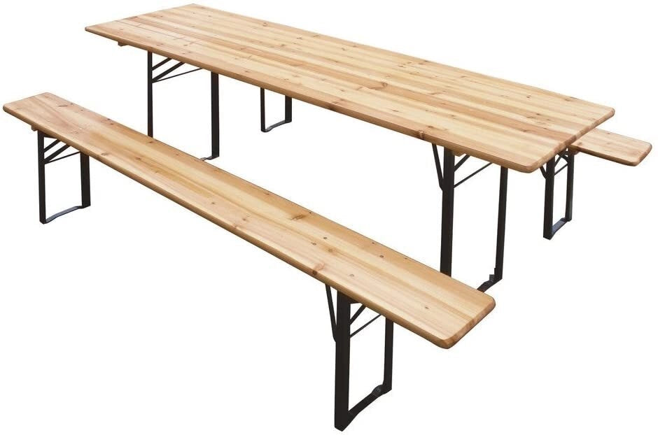 Set birreria 220 cm tavolo 2 panche legno richiudibile