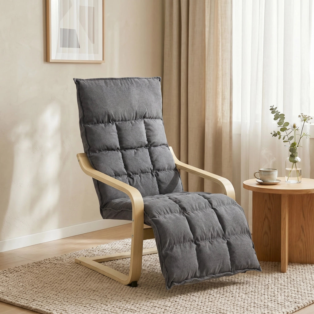 Poltrona Relax con Poggiapiedi e Dondolo ¨C Minimal ¨C Grigio