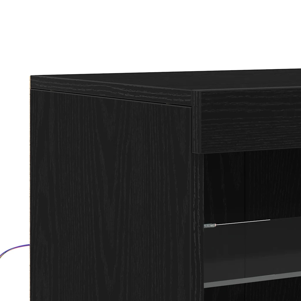 Credenza-Buffet-Armadio da cucina Rovere Nero 60.5 x 37 x 100 cm Legno multistrato