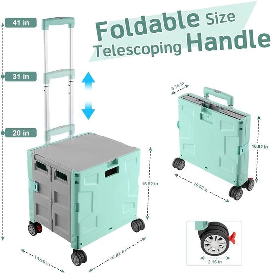 Carrello di Cucina Portatile e Sostenibile - Verde/Grigio