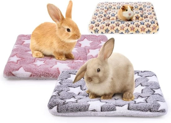 Letto per piccoli animali - Materiale in piuma - 3 pezzi - Dimensioni 26 x 33 cm - Respirante e caldo