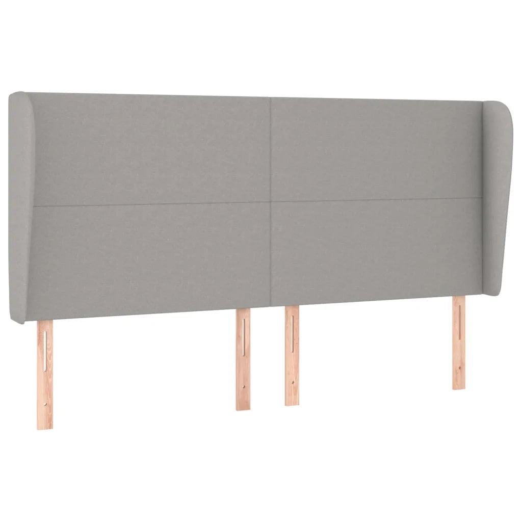 Testiera | Testata ad Orecchio Grigio Chiaro 203x23x118/128 cm in Tessuto