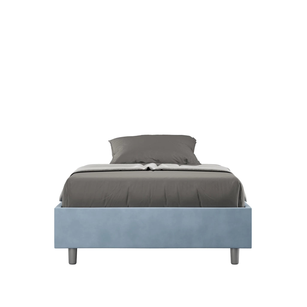 Letto Matrimoniale Francese Sommier 150x210 cm con Rete Azelia Azzurro