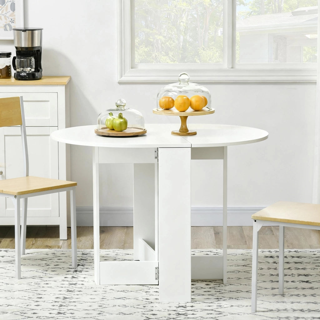 Tavolo pieghevole da pranzo con due ali ¨C zephmum ¨C bianco 104x76x73,7 cm