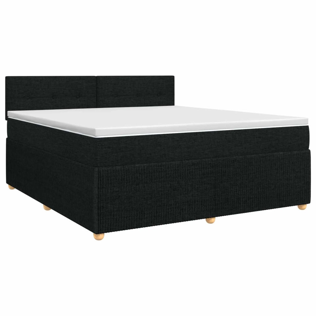 Letto box spring con materasso Nero 140 x 200 cm Tessuto 3451484