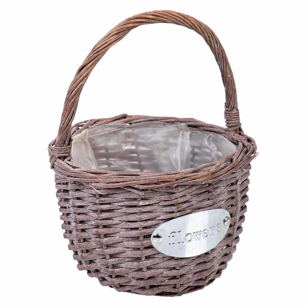 Cesto in vimini rosa d23x29h