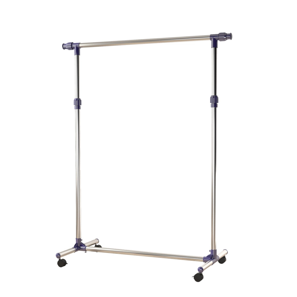 Stender appendiabiti regolabile con ruote in acciaio inox