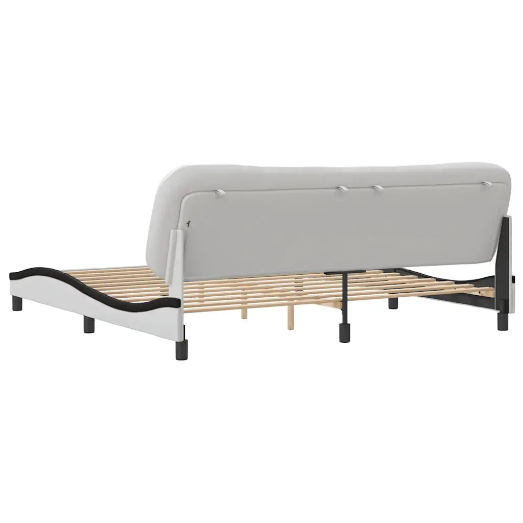 Giroletto senza Materasso Hvar Bianco e Nero 200x200 cm in Similpelle