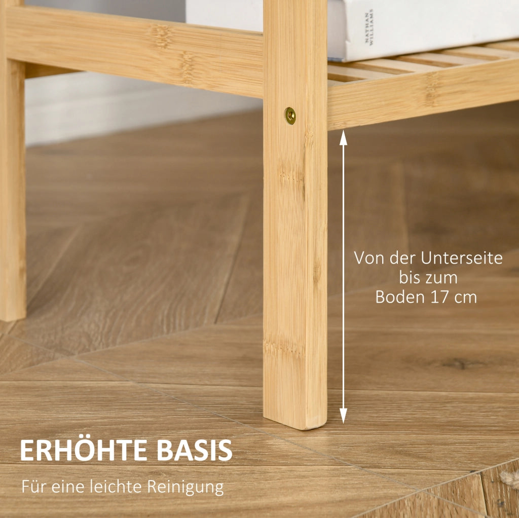 Scaffale in bambù a 4 ripiani 62x33x112 cm naturale