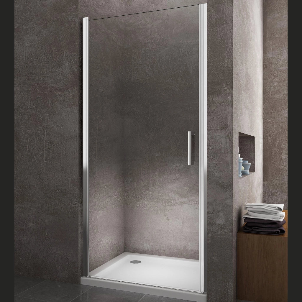 Parete Doccia Battente In Nicchia Vetro 8 mm Easy-clean Reversibile 84-88 REGOLABILE - H 200 CM - 8 MM
