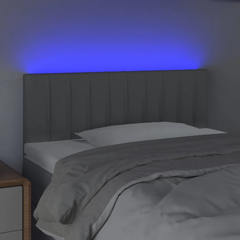 Testiera | Testata Grigio Chiaro a LED 80x5x78/88 cm in Tessuto